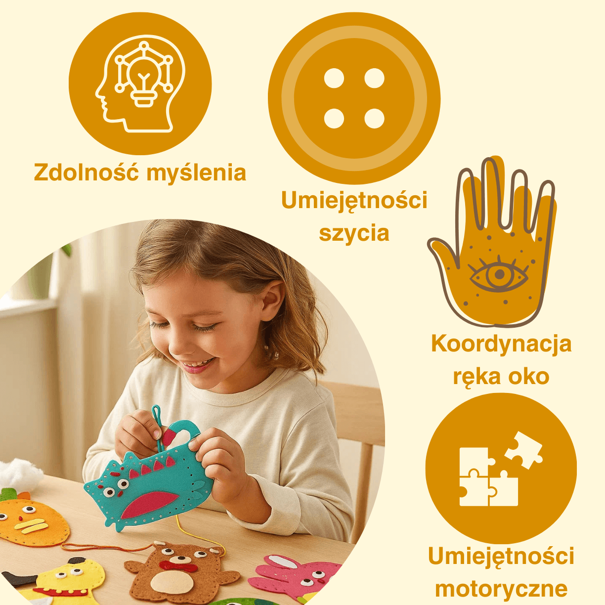 Filciaki - Zestaw 6 szt. maskotek dla dzieci do szycia